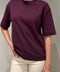 %100 Pamuk Kısa Kol Basic T-shirt- BORDO