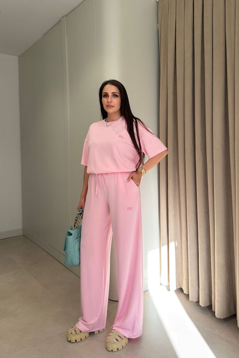 Bisiklet Yaka Premium İthal Takım- PEMBE