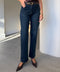 LUNA KEMERLİ WIDE LEG JEAN- KOYU LACİVERT