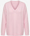 Oversize V Yaka Triko Kazak- PEMBE