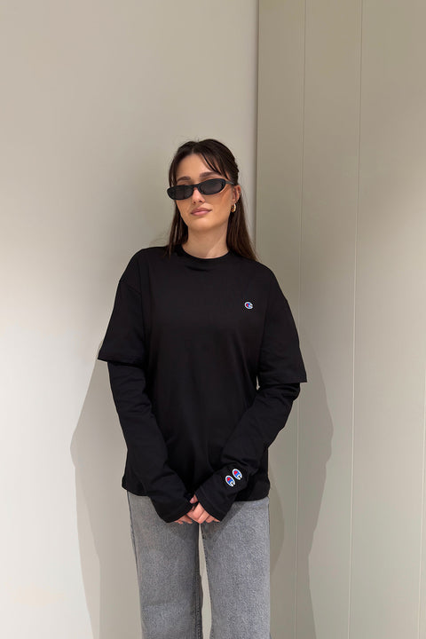 Parça Kollu Basic Sweat- SİYAH