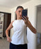 Peplum Detaylı Yandan Fermuarlı Bluz- BEYAZ