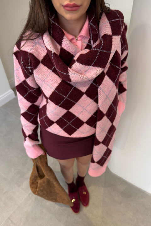 Premium Atkılı Triko Kazak- PEMBE