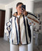 PREMİUM ÇİZGİLİ FERMUARLI POLAR HIRKA- CAMEL