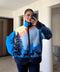PREMİUM GEYİK DESENLİ FERMUARLI POLAR- BEBE MAVİSİ