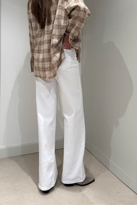 Tintli Wide Leg Jean- EKRU
