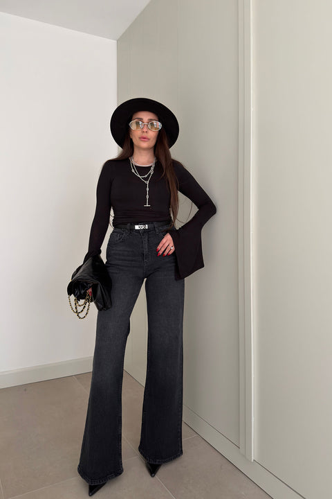 Tintli Wide Leg Jean- FÜME