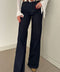 Tintli Wide Leg Jean- LACİVERT
