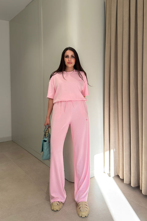 Bisiklet Yaka Premium İthal Takım- PEMBE