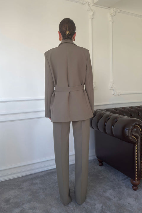 Blazer Kemer Tasarımlı Takım- YEŞİL