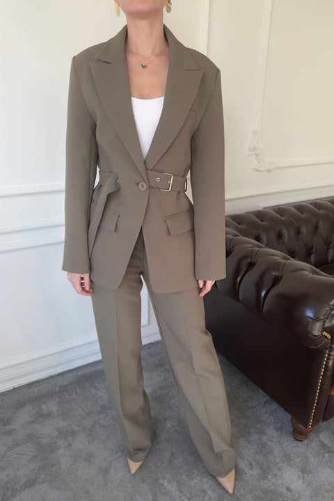 Blazer Kemer Tasarımlı Takım- YEŞİL