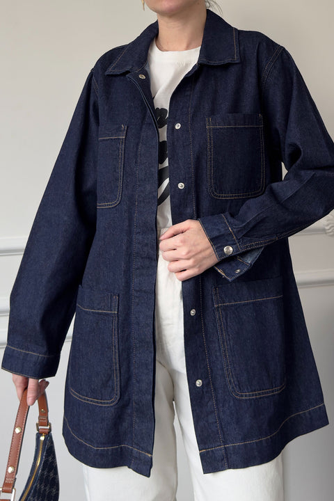 Dört Cepli Oversize Ceket- MAVİ