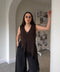 Eteği Dantelli Dokuma Yelek- KAHVERENGİ