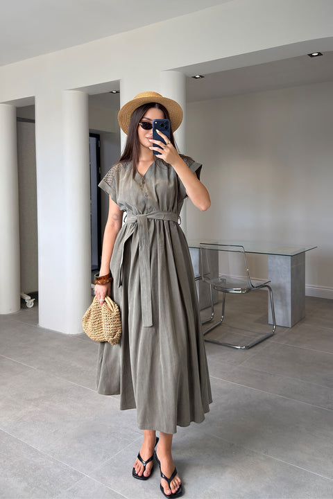Mila Tensel Elbise- HAKİ