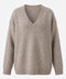 Oversize V Yaka Triko Kazak- VİZON