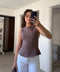 Peplum Detaylı Yandan Fermuarlı Bluz- KAHVERENGİ