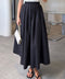 Poplin Beli Lastikli Cep Detay Etek- SİYAH