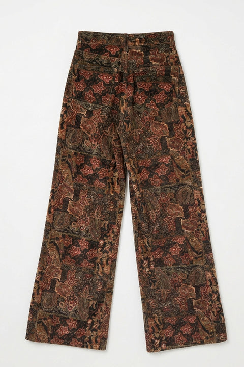 Premium Çiçek Desenli Pantolun- BORDO