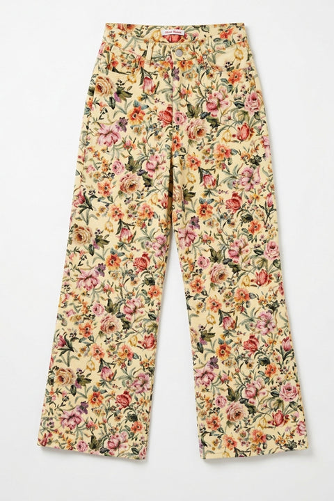 Premium Çiçek Desenli Pantolun- SARI