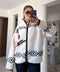 PREMİUM DESENLİ FERMUARLI POLAR HIRKA- KREM