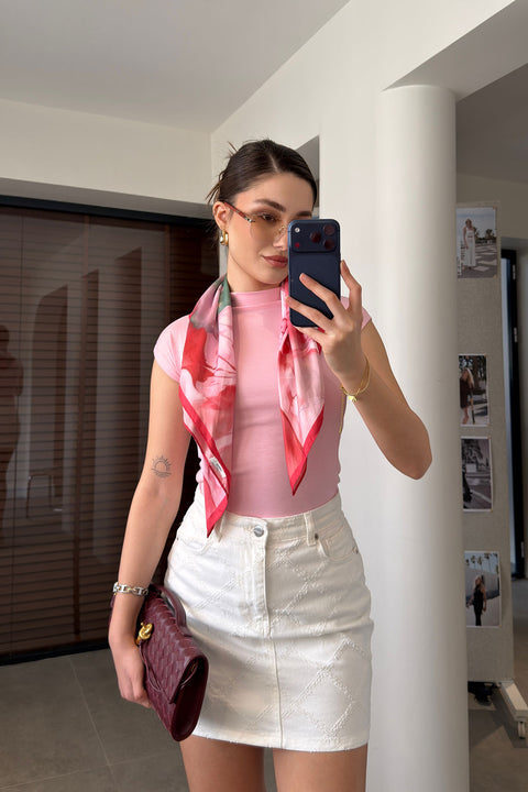 PREMİUM DİK YAKA BLUZ- PEMBE