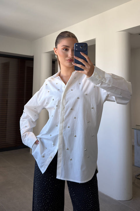 Premium Drop İşleme Detaylı Gömlek- EKRU