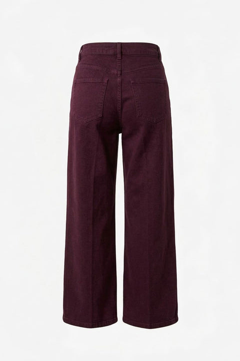 Premium Kemerli Flare Jean- BORDO