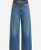 Premium Kemerli Flare Jean- MAVİ