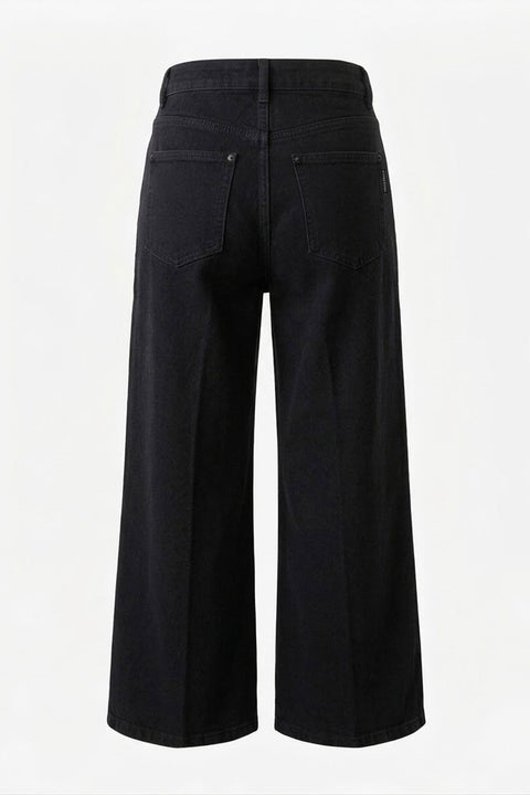 Premium Kemerli Flare Jean- SİYAH
