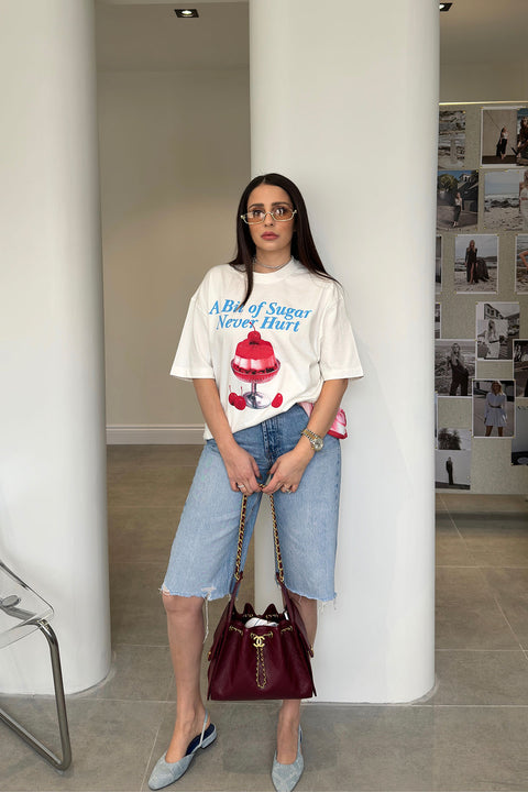 Premium Yeni Sezon Baskılı T-Shirt- EKRU