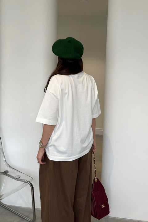 Premium Yeni Sezon Baskılı T-Shirt- EKRU