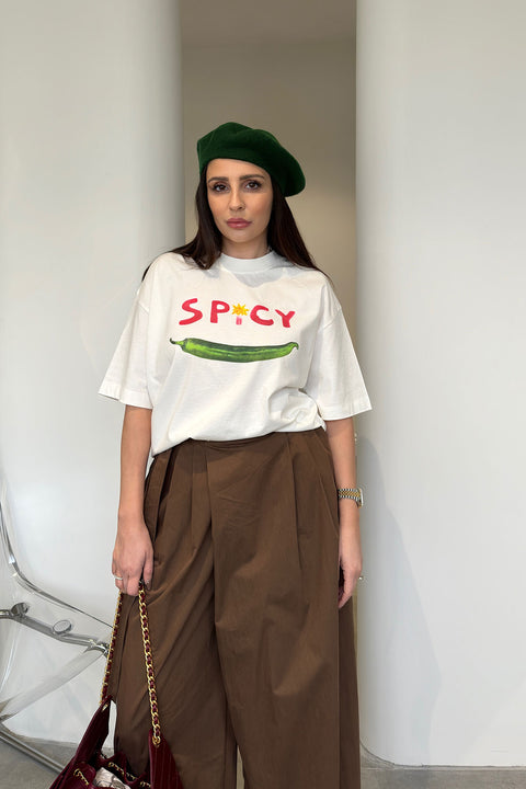 Premium Yeni Sezon Baskılı T-Shirt- EKRU