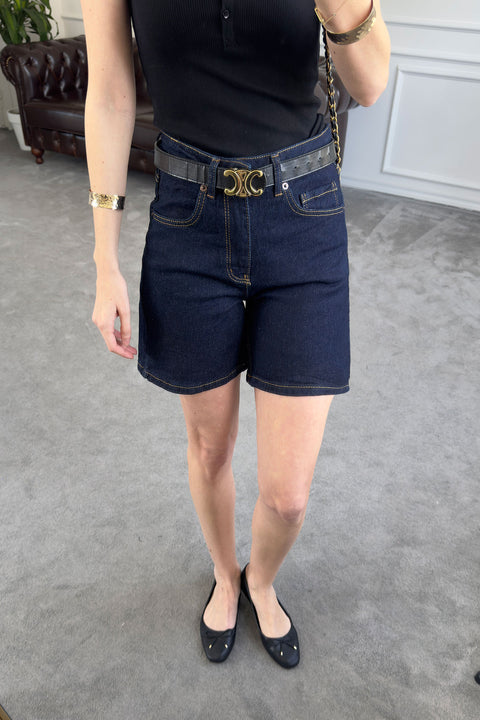 Regular Premium Denim Şort- KOYU LACİVERT