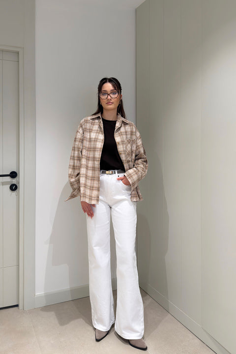 Tintli Wide Leg Jean- EKRU