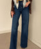 Tintli Wide Leg Jean- MAVİ