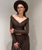 Yaka Detay Uzun Kollu Bodysuit- KAHVERENGİ