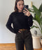 Yeni Model Kayık Yaka Triko Bluz- SİYAH